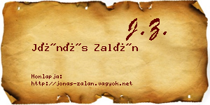 Jónás Zalán névjegykártya